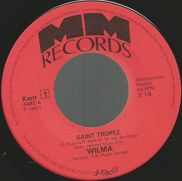 Wilma - Saint Tropez 14390 Vinyl Singles Hoes: Generic