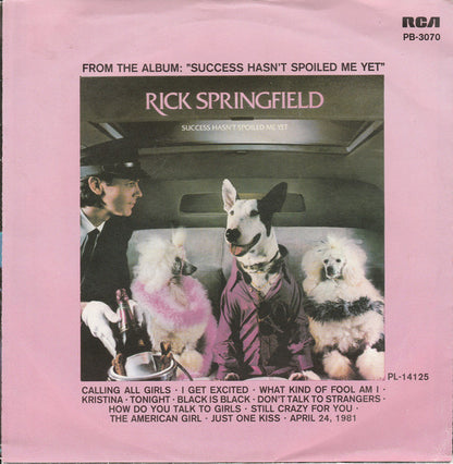 Rick Springfield - Don't Talk To Strangers 24920 Vinyl Singles Goede Staat