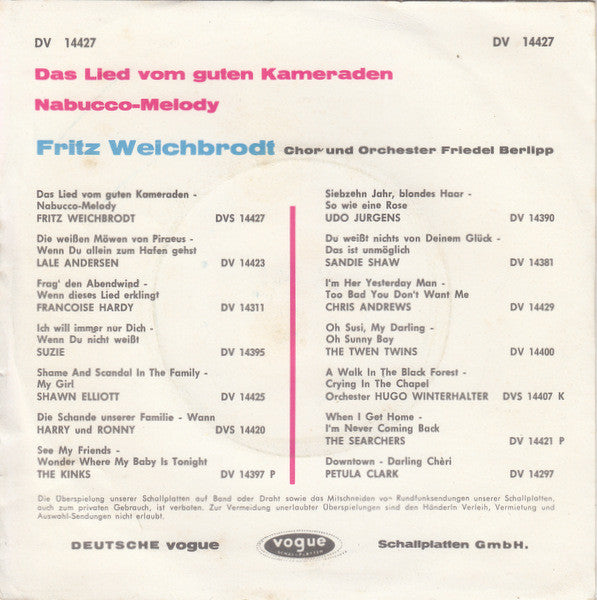 Fritz Weichbrodt - Das Lied Vom Guten Kameraden 21627 Vinyl Singles Goede Staat