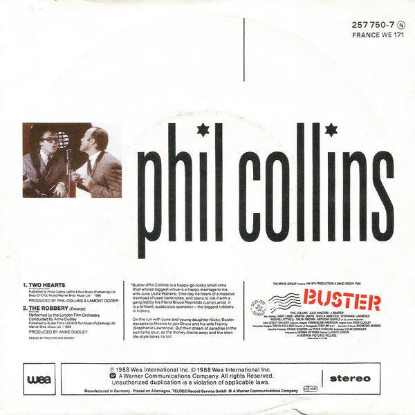 Phil Collins - Two Hearts 32822 Vinyl Singles Goede Staat