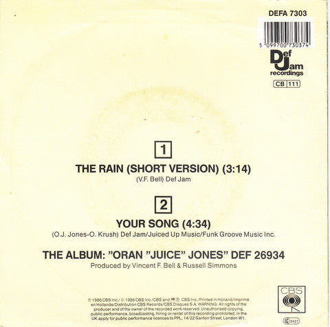 Oran 'Juice' Jones - The Rain 17615 Vinyl Singles Goede Staat