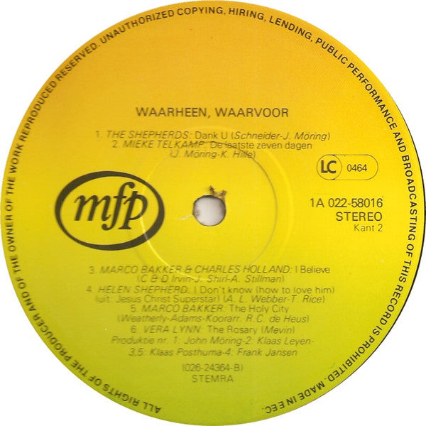 Various - Waarheen, Waarvoor (LP) Vinyl LP Goede Staat