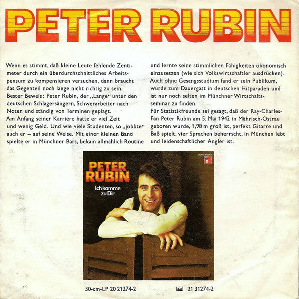 Peter Rubin - 1, 2, 3, 4, 5, 6 Und Sieben (Wer Verliebt Ist, Soll Sich Lieben) 03822 Vinyl Singles Goede Staat