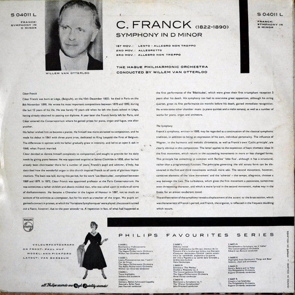 Cesar Franck Willem Van Otterloo - The Residency-Orchestra (The Hague) (LP) 42264 Vinyl LP Goede Staat