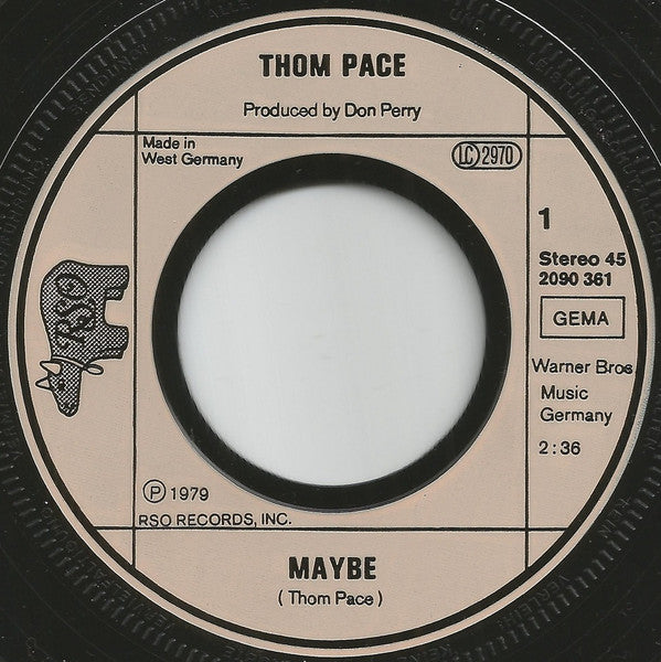 Thom Pace - Maybe 39467 Vinyl Singles Goede Staat