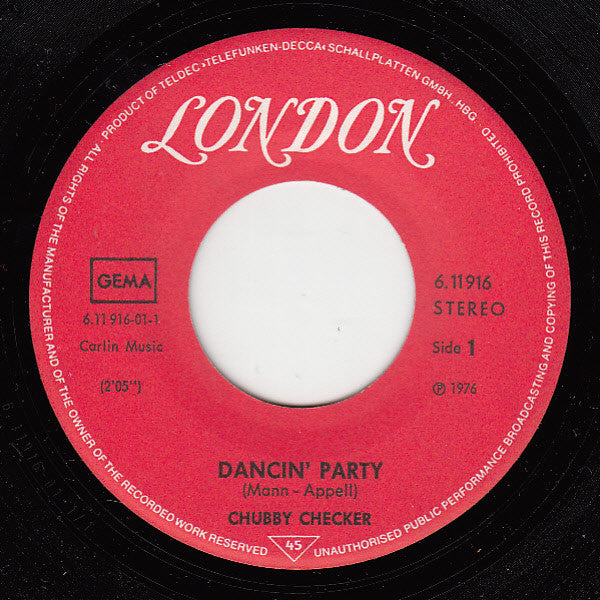 Chubby Checker - Dancin' Party 02774 Vinyl Singles Goede Staat