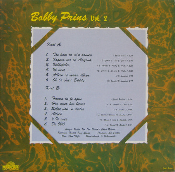 Bobby Prins – Bobby Prins Vol. 2 (LP) 49365 Vinyl LP Goede Staat