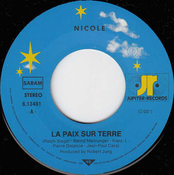 Nicole - La Paix Sur Terre Vinyl Singles Goede Staat