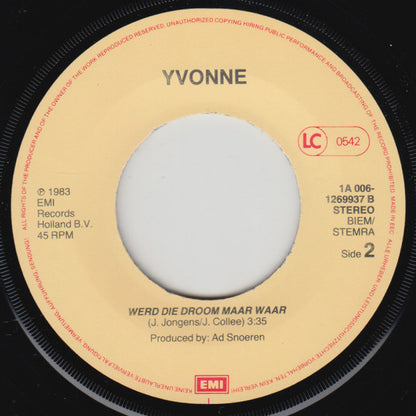 Yvonne - Liefde Vriendschap En Vrede 15426 Vinyl Singles Goede Staat