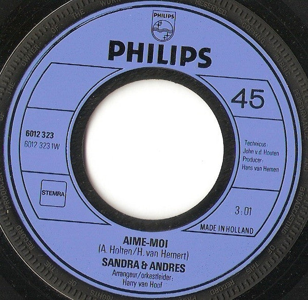 Sandra & Andres - Aime-Moi (Love Me) 16366 Vinyl Singles Goede Staat