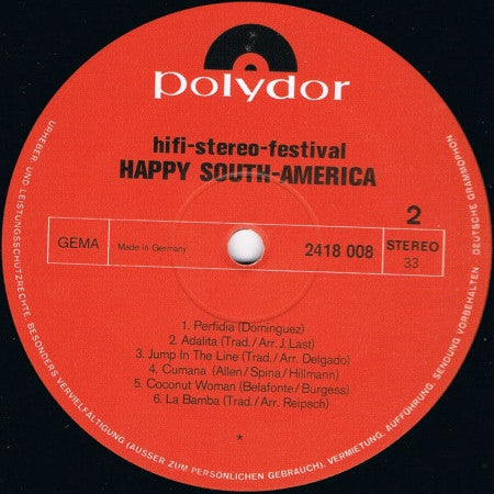 Various - Hifi-Stereo-Festival - Happy South-America (LP) 40645 (B) Vinyl LP Goede Staat