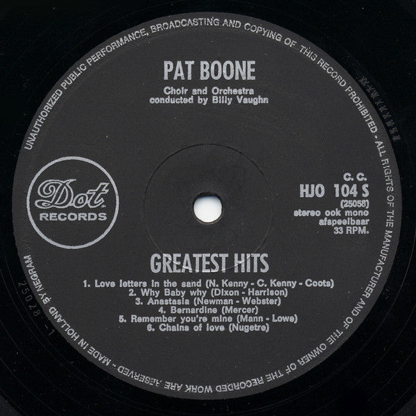 Pat Boone - Greatest Hits (LP) 41846 Vinyl LP Goede Staat