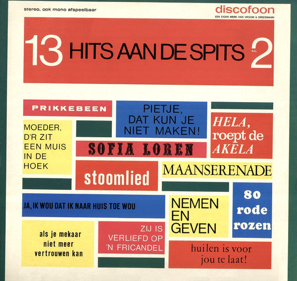 Various - 13 Hits Aan De Spits No. 2 (LP) 44491 Vinyl LP Goede Staat