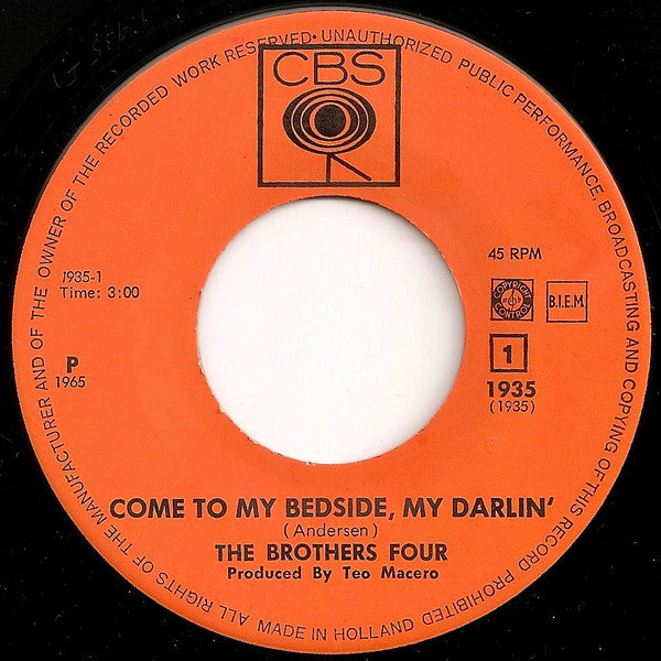 Brothers Four - Come To My Bedside My Darling 13812 Vinyl Singles Goede Staat