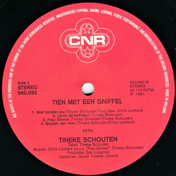 Tineke Schouten - Tien Met Een Gniffel (LP) 45466 Vinyl LP Goede Staat