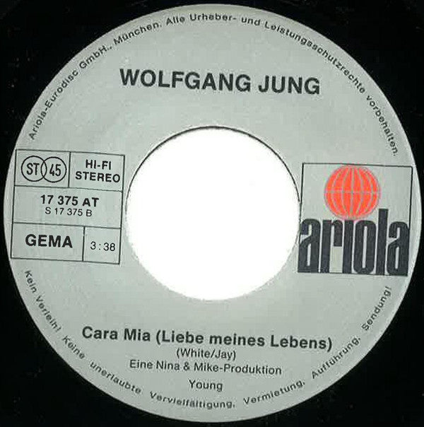 Wolfgang Jung - Blaue Augen 20428 Vinyl Singles Goede Staat