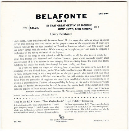 Harry Belafonte - Belafonte - Act 2 24745 Vinyl Singles Goede Staat