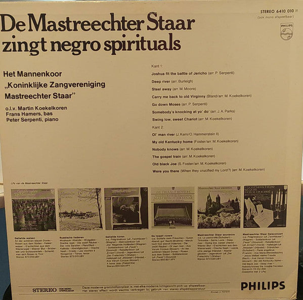 Mastreechter Staar - Zingt Negro Spirituals (LP) 40711 Vinyl LP Goede Staat