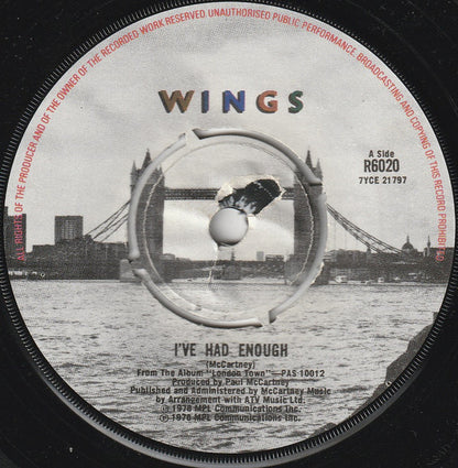 Wings - I've Had Enough 11572 Vinyl Singles Goede Staat