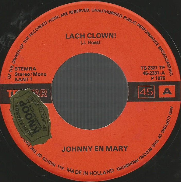 Johnny & Mary - Lach Clown 15217 Vinyl Singles Goede Staat