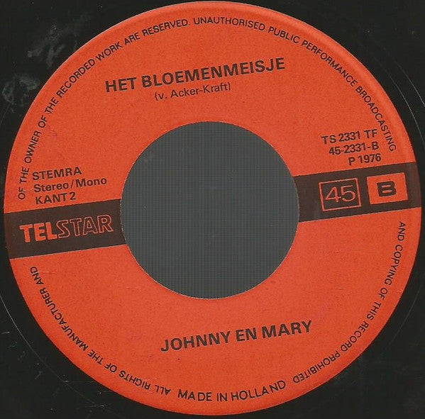 Johnny & Mary - Lach Clown 15217 Vinyl Singles Goede Staat