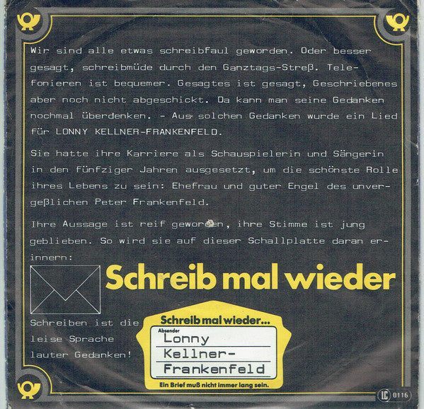 Lonny Kellner - Schreib Mal Wieder 21328 Vinyl Singles Goede Staat