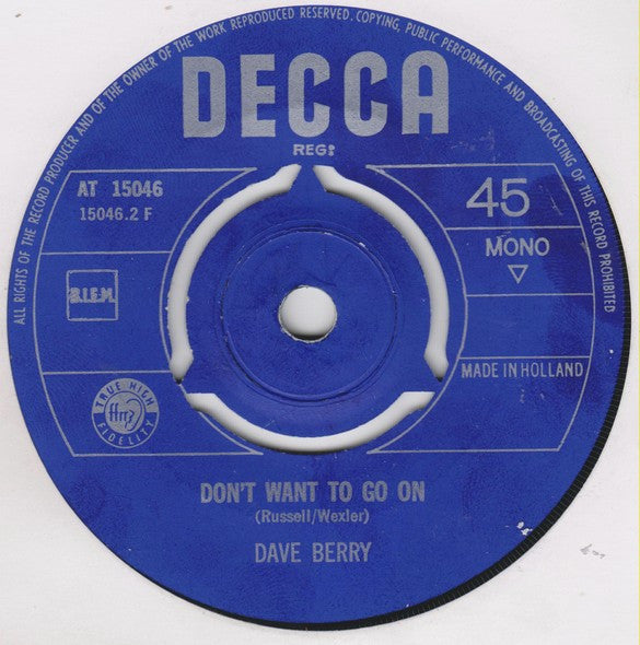 Dave Berry - Can I Get It From You 02906 Vinyl Singles Hoes: Generic