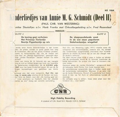 Leidse Sleuteltjes - Kinderliedjes Van Annie M.G. Schmidt (Deel II) (EP) 34180 Vinyl Singles EP Goede Staat