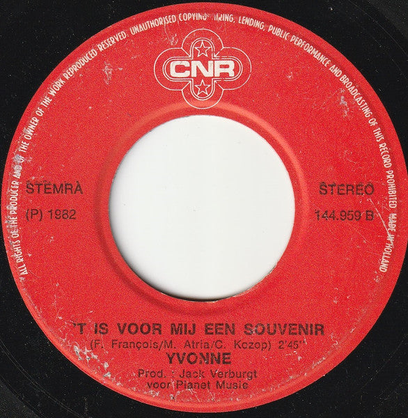 Yvonne - Niemand Zal Het Ware Weten 26085 09941 15379 Vinyl Singles Goede Staat