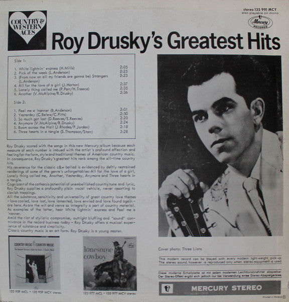 Roy Drusky's - Greatest Hits (LP) 41142 Vinyl LP Goede Staat