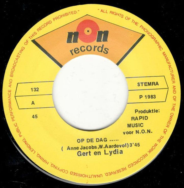 Gert Siebum & Lydia Beck - Op De Dag 31106 Vinyl Singles Goede Staat