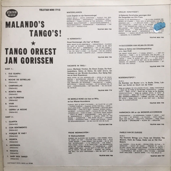 Tango Orkest Jan Gorissen - Malando's Tango's (LP) 46907 Vinyl LP Goede Staat