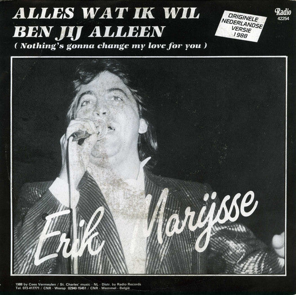 Erik Marijsse - Alles Wat Ik Wil Ben Jij Alleen 30257 Vinyl Singles Goede Staat