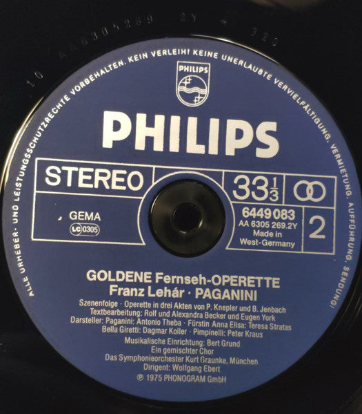 Franz Lehár - Paganini (LP) 42531 Vinyl LP Goede Staat