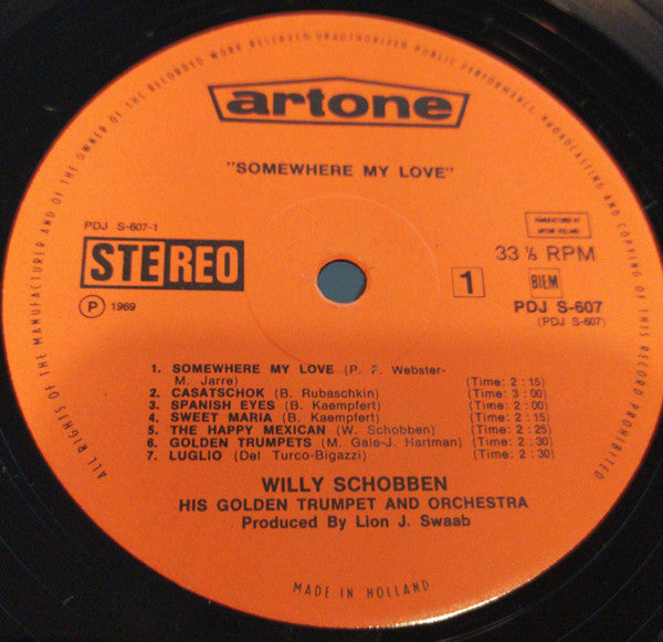 Willy Schobben - Somewhere My Love (LP) 40914 Vinyl LP Goede Staat