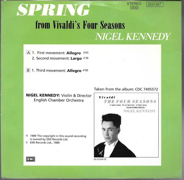 Nigel Kennedy - Spring - From Vivaldi's Four Seasons 21379 Vinyl Singles B-Keus (B)