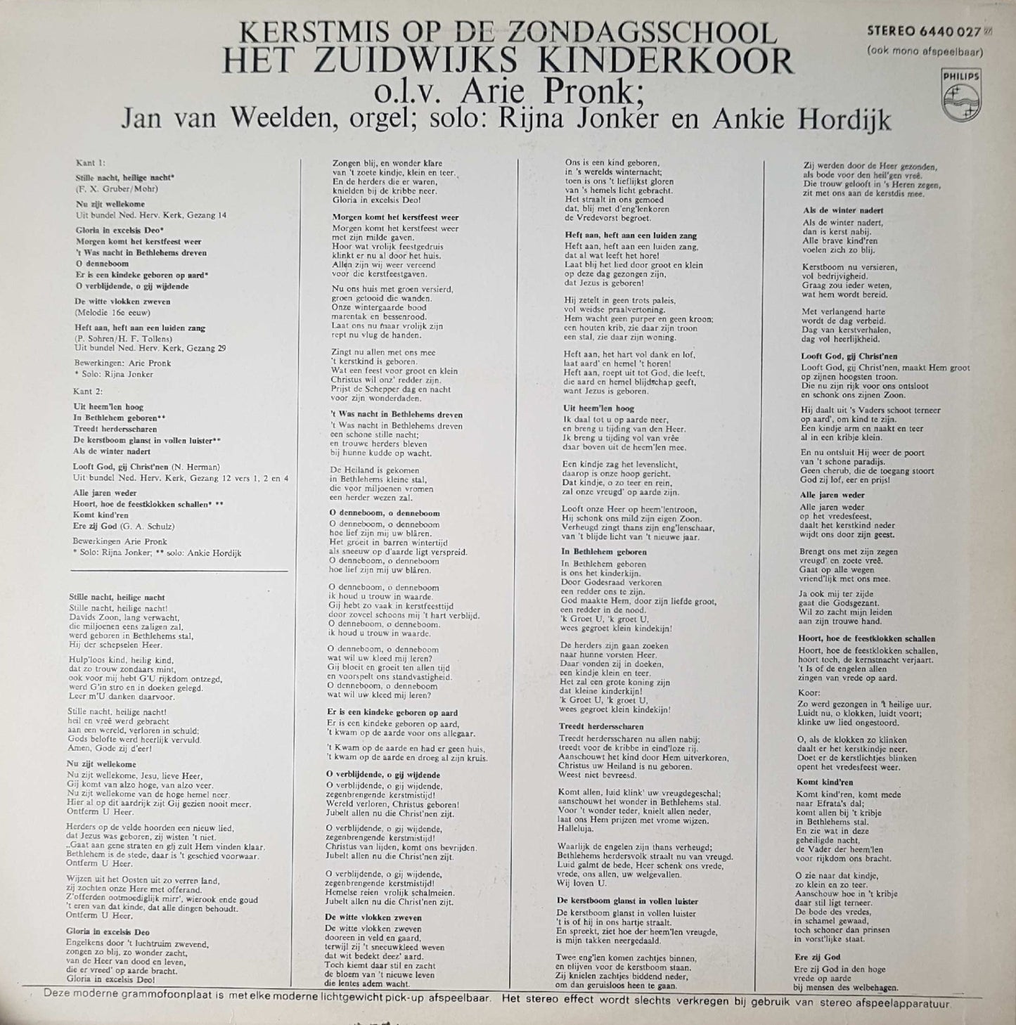 Zuidwijks Kinderkoor - Kerstmis op de zondagsschool (LP) 41531 Vinyl LP Goede Staat