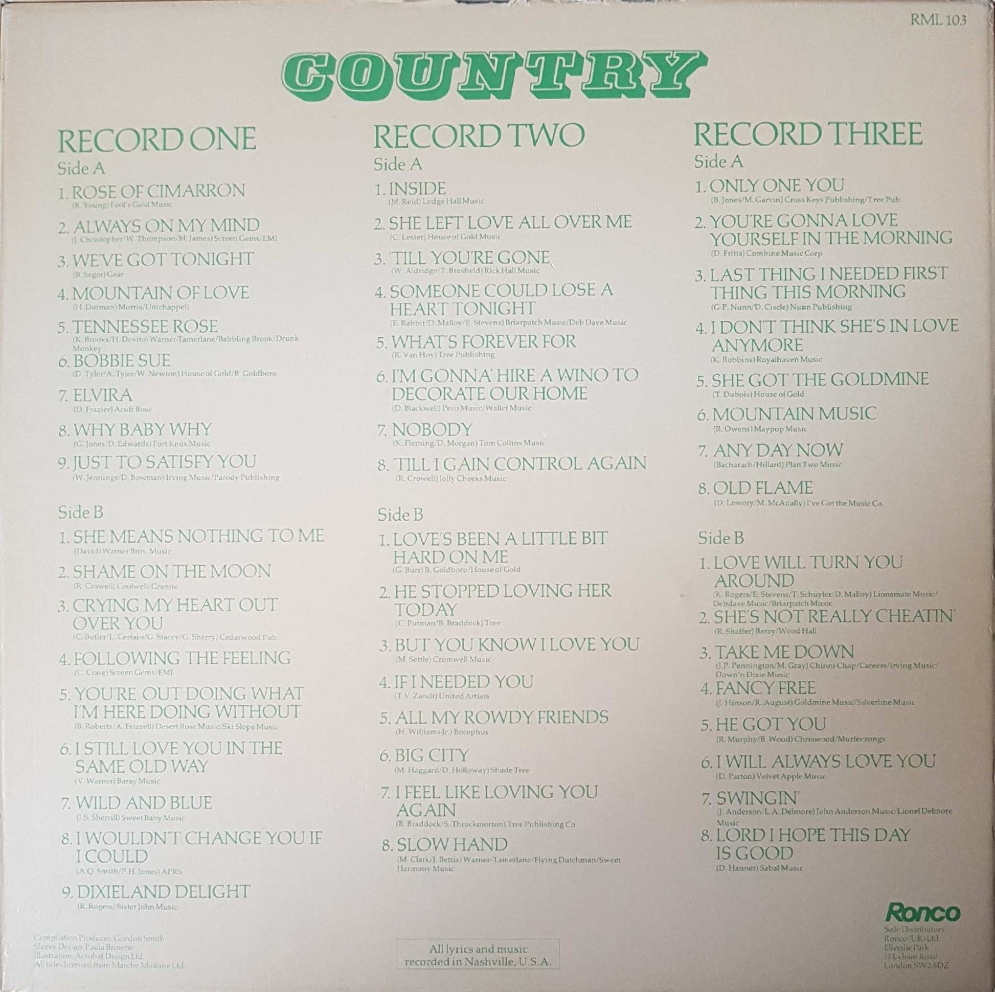 Various - 50 Great Nashville Hits (LP) 42553 Vinyl LP Box Goede Staat