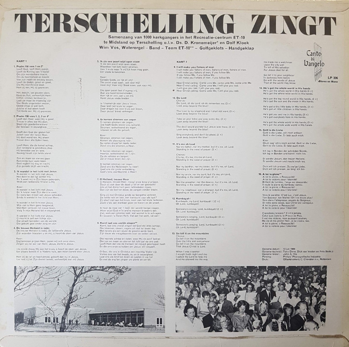 1000 Kerkgangers - Terschelling Zingt (LP) Vinyl LP Goede Staat