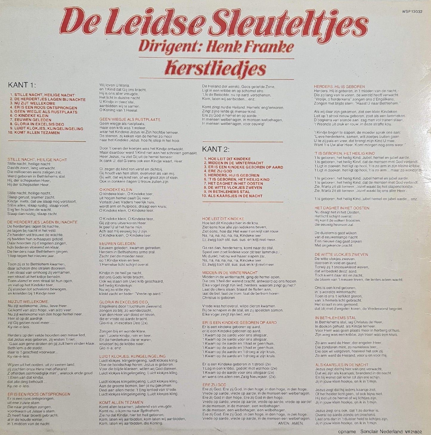 Leidse Sleuteltjes - Kerstliedjes (LP) 48691 Vinyl LP Goede Staat