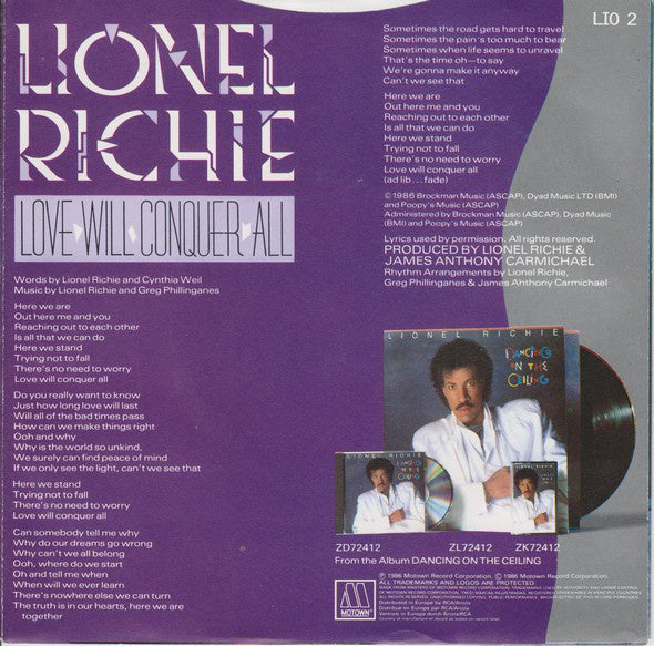 Lionel Richie - Love Will Conquer All 14779 Vinyl Singles Goede Staat