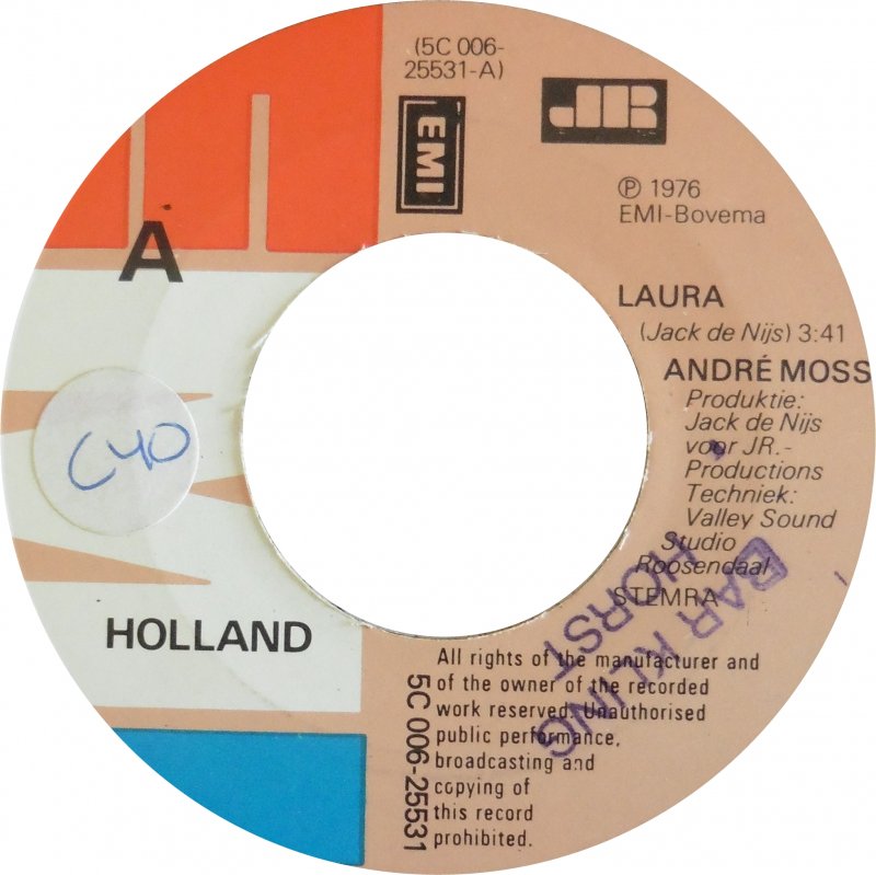 André Moss - Laura 29941 (B) Vinyl Singles Goede Staat