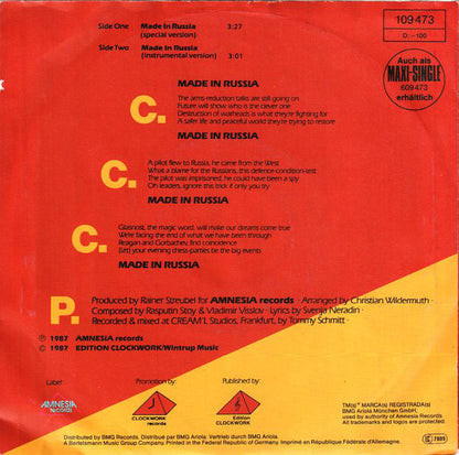 C.C.C.P. - Made In Russia 39070 Vinyl Singles Goede Staat