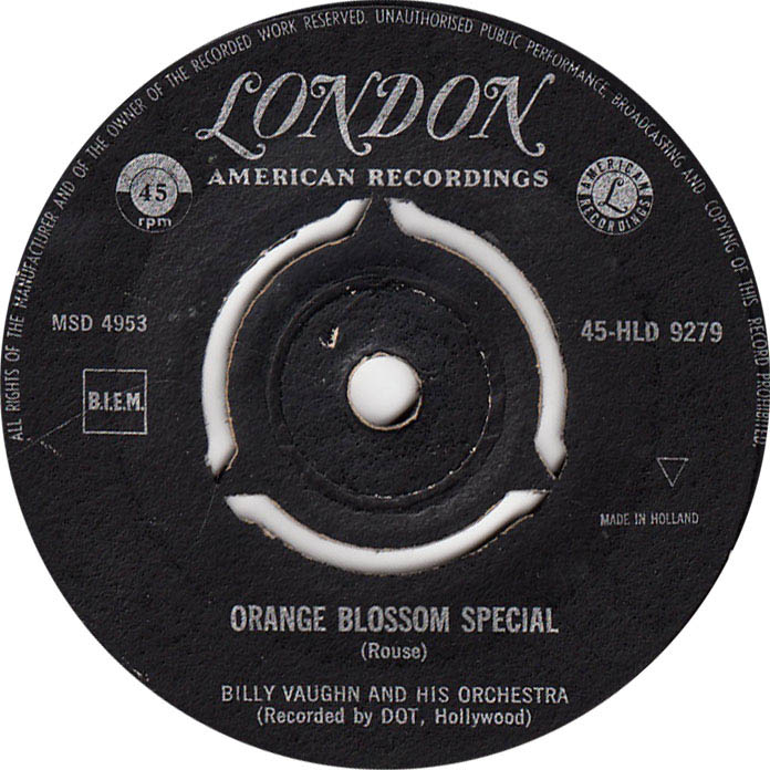 Billy Vaughn And His Orchestra - Wheels 18100 Vinyl Singles Goede Staat