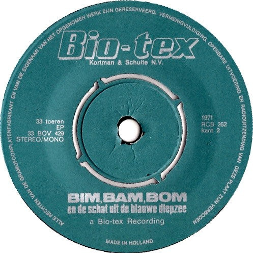 No Artist - Bim Bam Bom En De Schat Uit De Blauwe Diepzee 35481 34197 08868 10314 23102 05499 05547 16072 Vinyl Singles Goede Staat