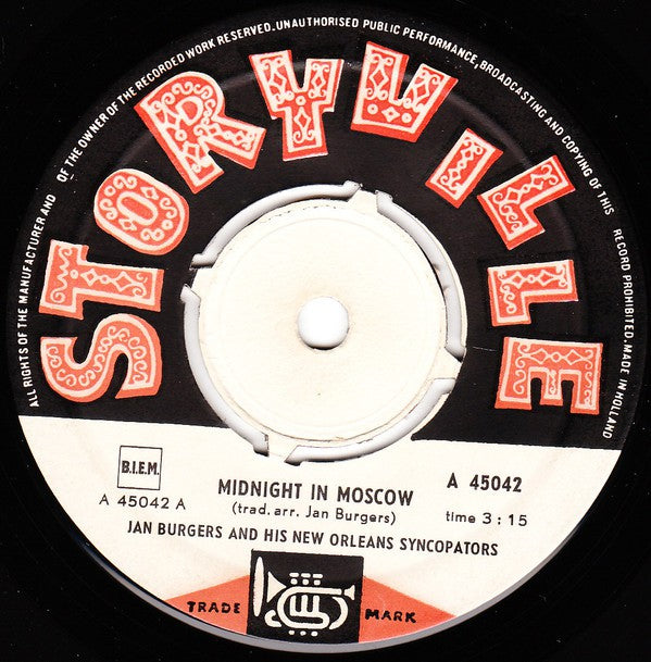 Jan Burgers And His New Orleans Syncopators - Midnight In Moscow 17223 Vinyl Singles Goede Staat