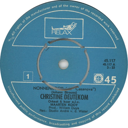 Christine Deutekom - Nonnenkoor 39835 Vinyl Singles Goede Staat