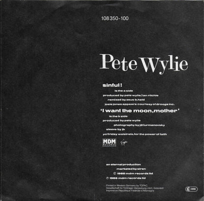 Pete Wylie - Sinful 12655 Vinyl Singles Goede Staat