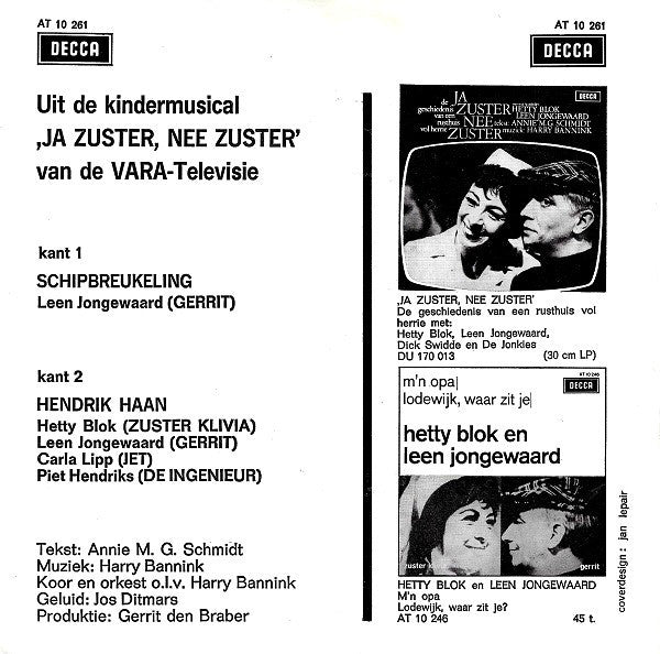 Hetty Blok En Leen Jongewaard - Schipbreukeling 36547 Vinyl Singles Goede Staat