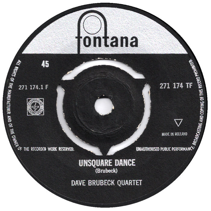 Dave Brubeck Quartet - Unsquare Dance 15823 Vinyl Singles Goede Staat